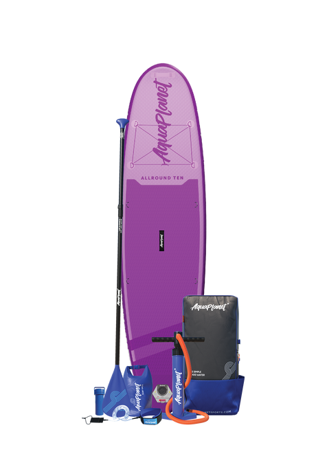Aquaplanet ALLROUND TEN 10’ Inflatable Paddle Board Package - Purple