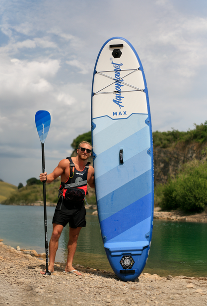 Aquaplanet MAX 10’6″ Inflatable Paddle Board Package - Glacier