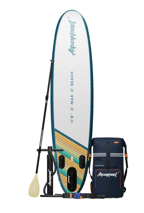 Aquaplanet Max Plus 11'8" Inflatable SUP Package - Beach