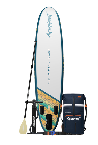 Aquaplanet Max Plus 11'8" Inflatable SUP Package - Beach