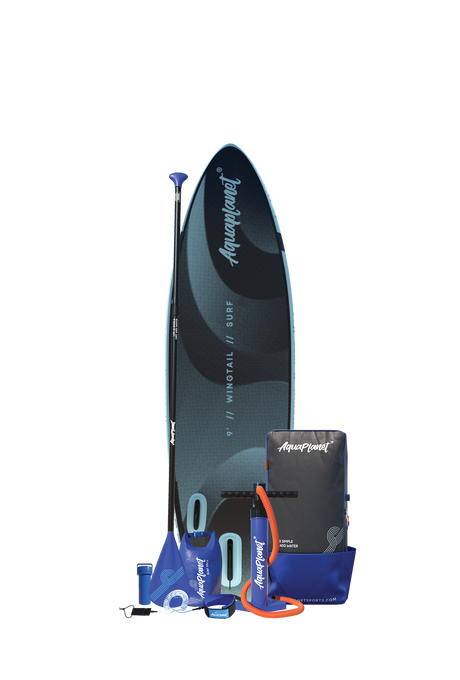 Aquaplanet WINGTAIL 9' Inflatable SURF & SUP Paddle Board Package