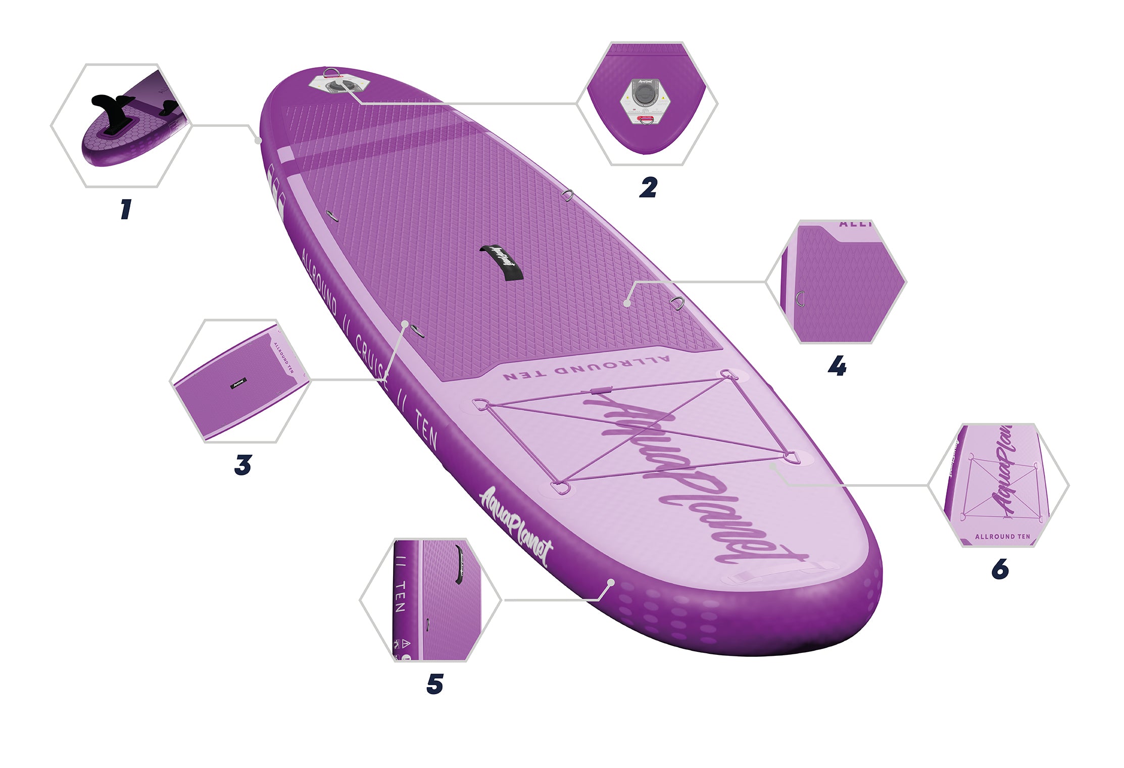 Oasis 10' Teal/Purple Inflatable Paddle Board
