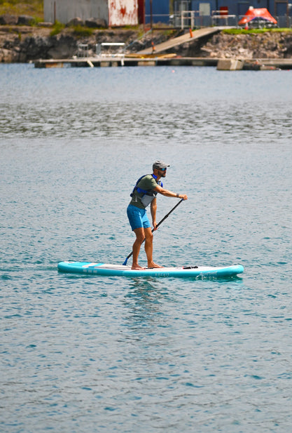 Aquaplanet ROCKIT 10’2" Inflatable Paddle Board/Kayak Package - Blue