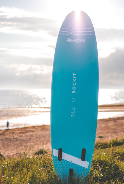 Aquaplanet ROCKIT 10’2" Inflatable Paddle Board/Kayak Package - Blue