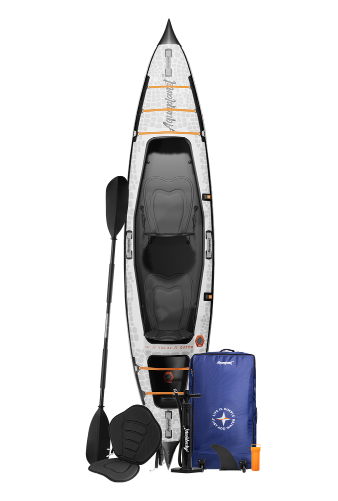 Aquaplanet YAK X2 Inflatable Dropstitch Kayak Package - 14' Two Person