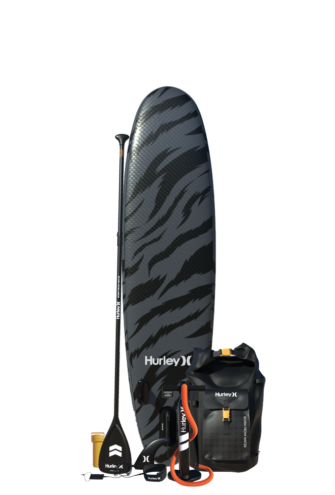 Hurley Advantage Black Tiger 10’ Inflatable Paddle Board Package